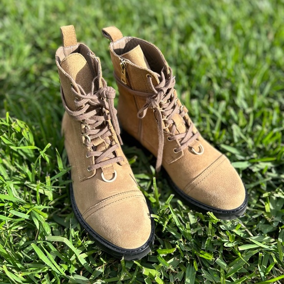 ALLSAINTS tan Suede combat boots US size 7 / 37 - Picture 9 of 16